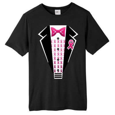 Breast Cancer Ribbon Tuxedo Tall Fusion ChromaSoft Performance T-Shirt