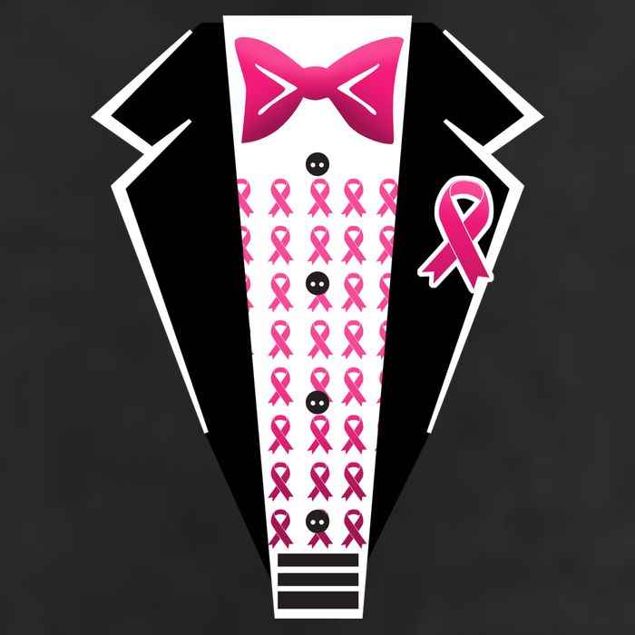 Breast Cancer Ribbon Tuxedo 11oz C Handle Ceramic Mug