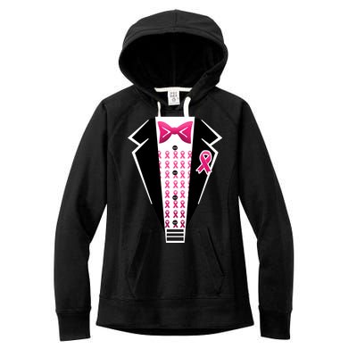 Breast Cancer Ribbon Tuxedo Women's Fleece Hoodie