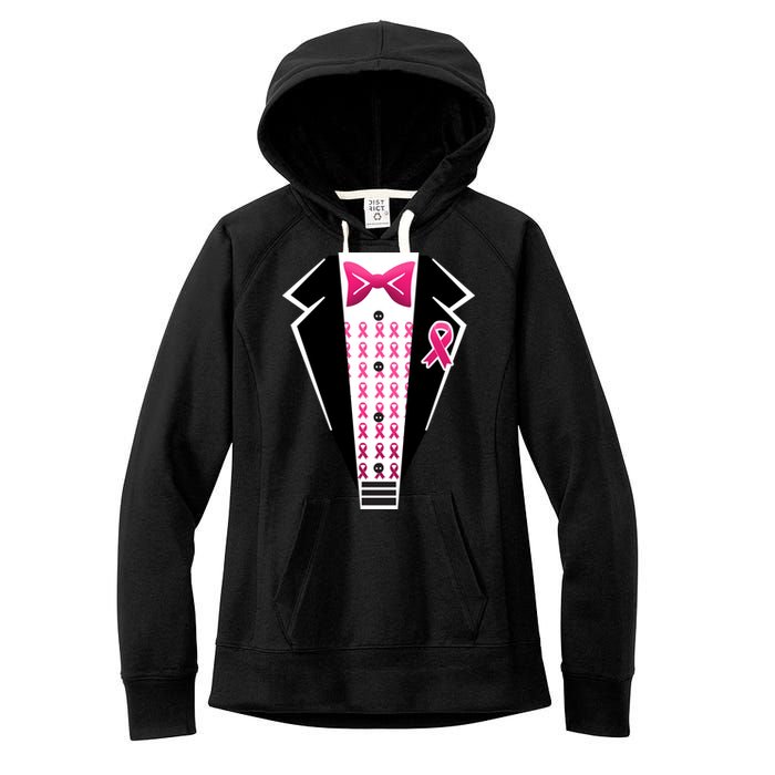 Breast Cancer Ribbon Tuxedo Women's Fleece Hoodie