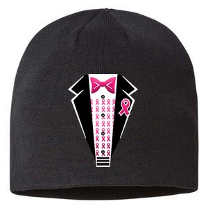 Breast Cancer Ribbon Tuxedo Sustainable Beanie