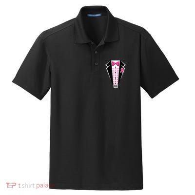 Breast Cancer Ribbon Tuxedo Dry Zone Grid Polo