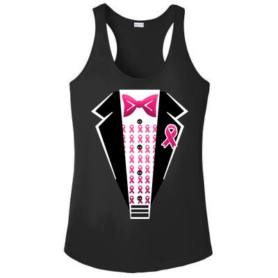 Breast Cancer Ribbon Tuxedo Ladies PosiCharge Competitor Racerback Tank