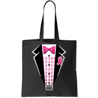 Breast Cancer Ribbon Tuxedo Tote Bag