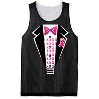 Breast Cancer Ribbon Tuxedo Mesh Reversible Basketball Jersey Tank