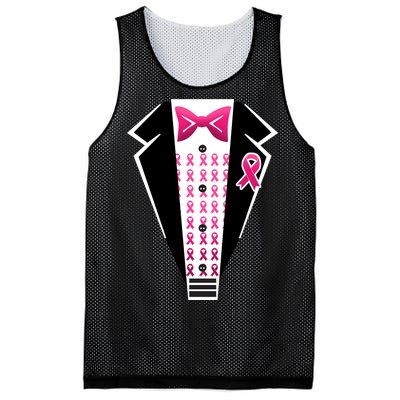 Breast Cancer Ribbon Tuxedo Mesh Reversible Basketball Jersey Tank