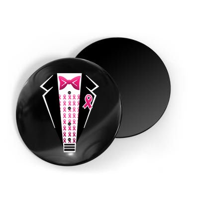 Breast Cancer Ribbon Tuxedo Magnet