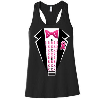 Breast Cancer Ribbon Tuxedo Women's Racerback Tank