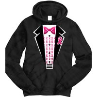 Breast Cancer Ribbon Tuxedo Tie Dye Hoodie