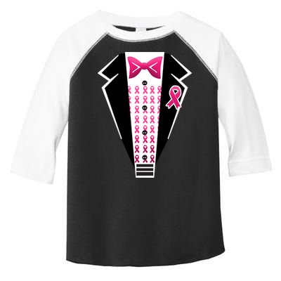 Breast Cancer Ribbon Tuxedo Toddler Fine Jersey T-Shirt