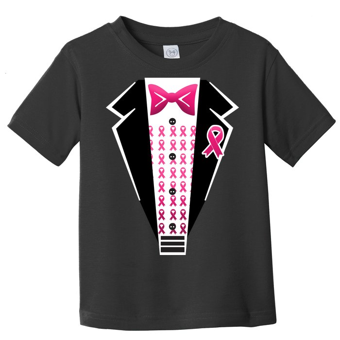 Breast Cancer Ribbon Tuxedo Toddler T-Shirt