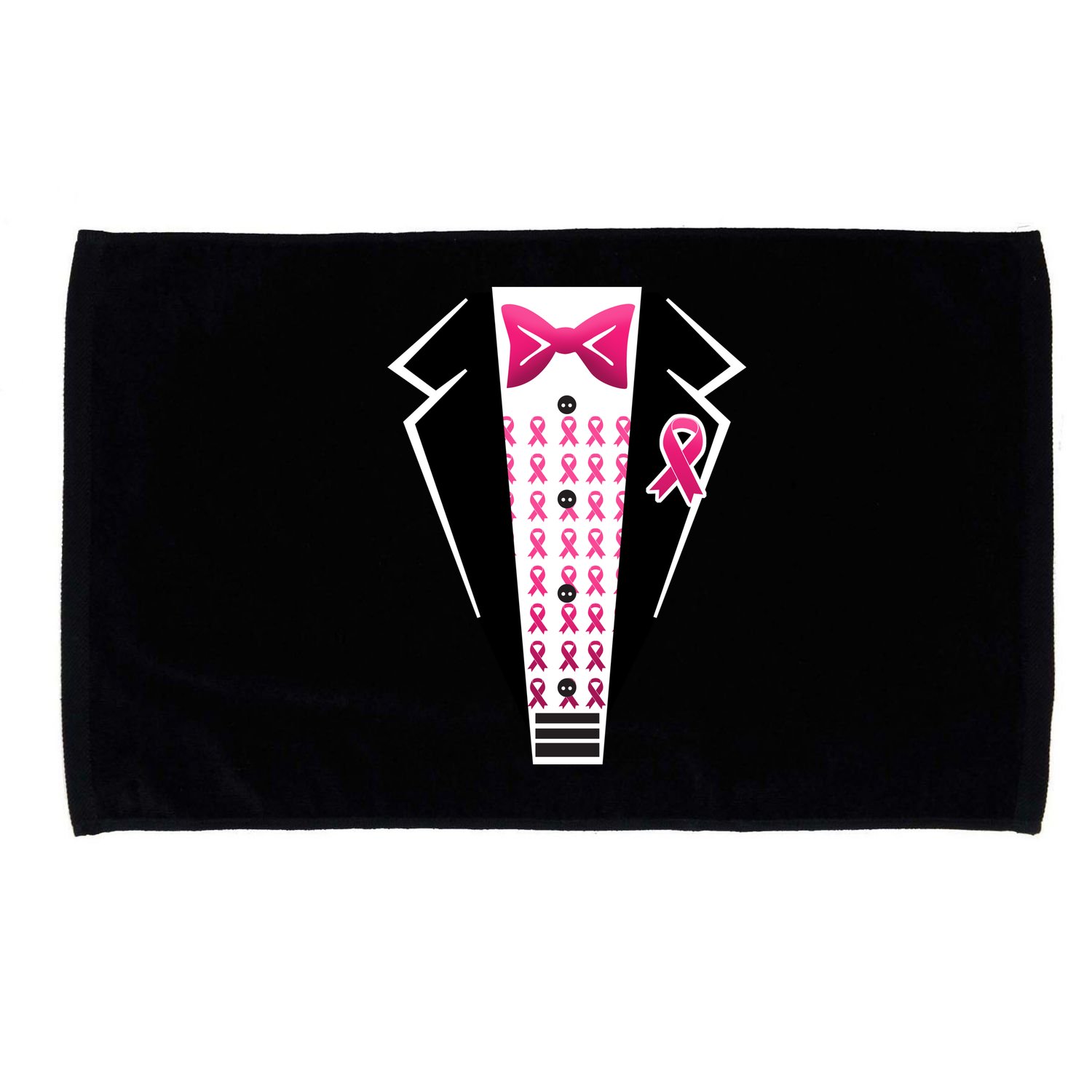 Breast Cancer Ribbon Tuxedo Microfiber Hand Towel