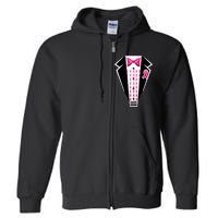 Breast Cancer Ribbon Tuxedo Full Zip Hoodie