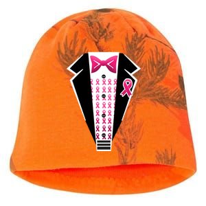 Breast Cancer Ribbon Tuxedo Kati - Camo Knit Beanie