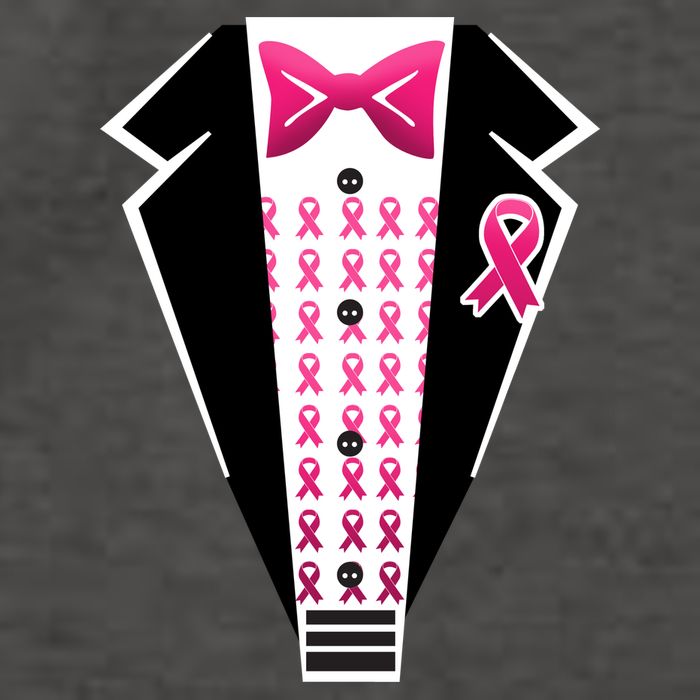 Breast Cancer Ribbon Tuxedo Vector Backpack