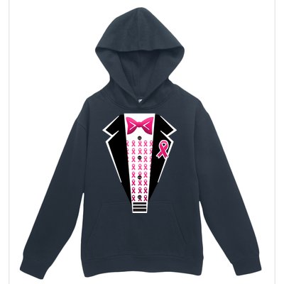 Breast Cancer Ribbon Tuxedo Urban Pullover Hoodie