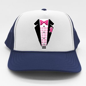 Breast Cancer Ribbon Tuxedo Trucker Hat