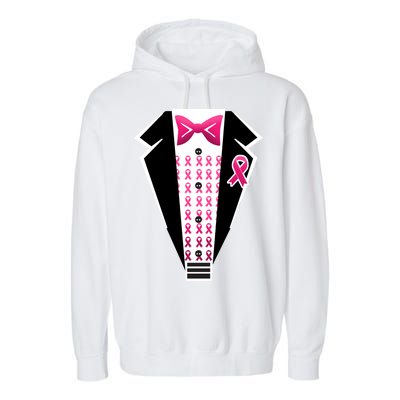 Breast Cancer Ribbon Tuxedo Garment-Dyed Fleece Hoodie