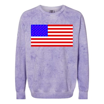 Breast Cancer Ribbons USA Flag Colorblast Crewneck Sweatshirt