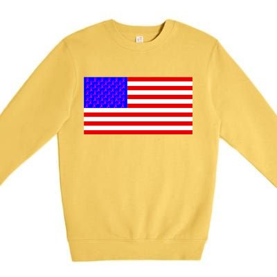 Breast Cancer Ribbons USA Flag Premium Crewneck Sweatshirt