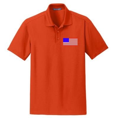 Breast Cancer Ribbons USA Flag Dry Zone Grid Polo