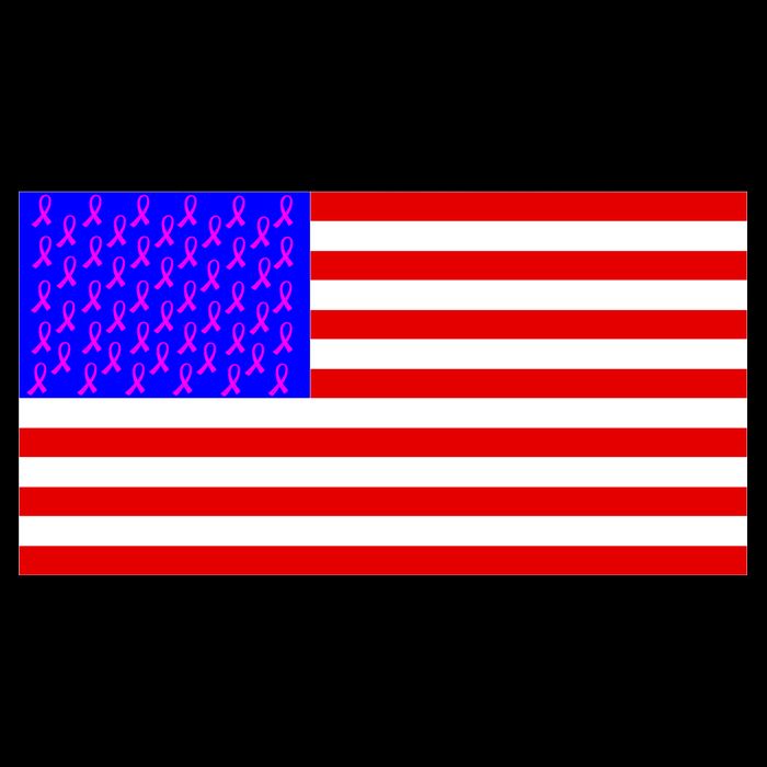 Breast Cancer Ribbons USA Flag Cooling Performance Crew T-Shirt