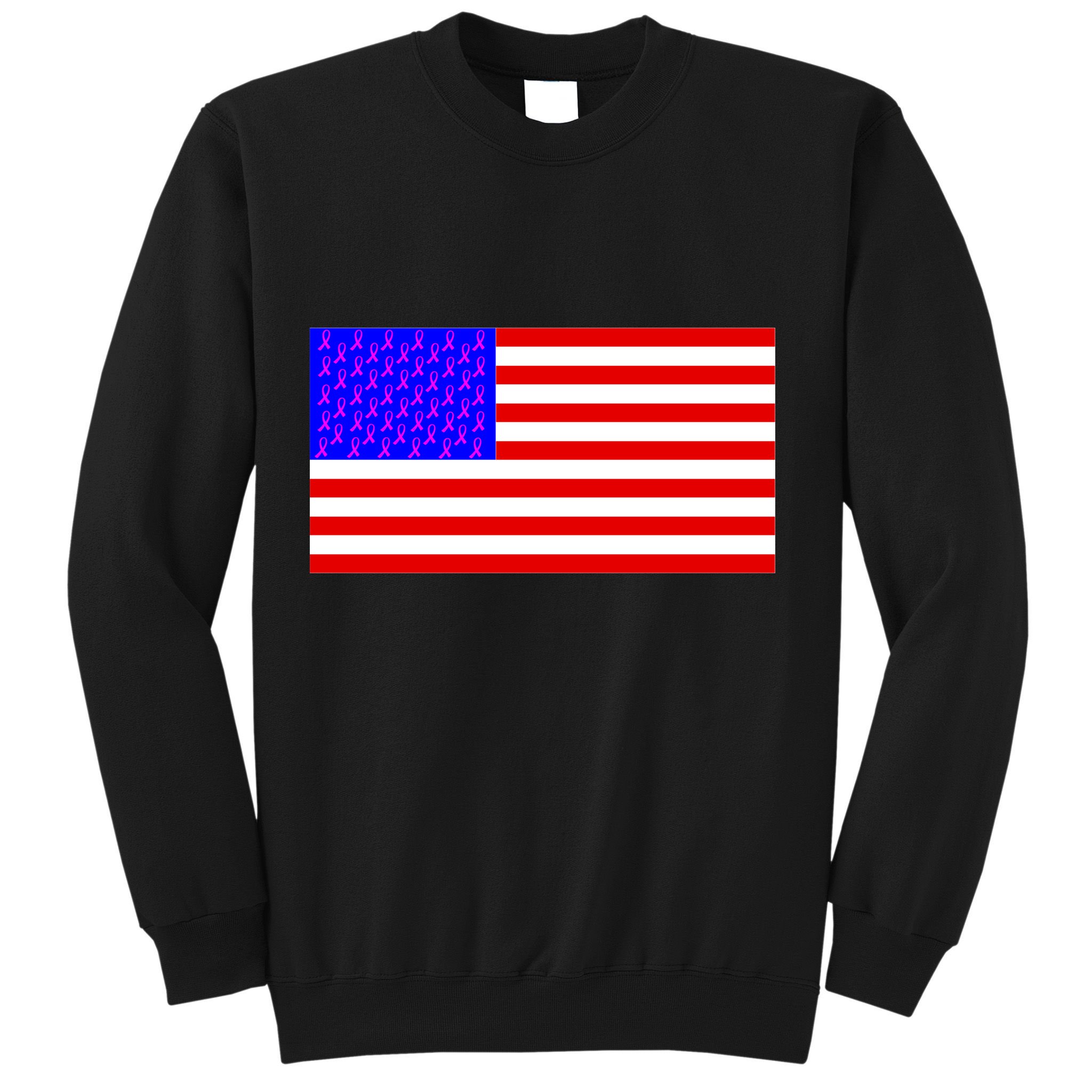 Breast Cancer Ribbons USA Flag Sweatshirt