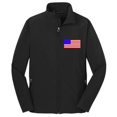 Breast Cancer Ribbons USA Flag Core Soft Shell Jacket