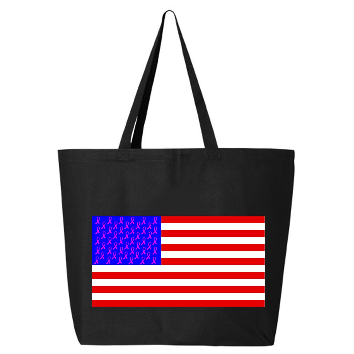 Breast Cancer Ribbons USA Flag 25L Jumbo Tote