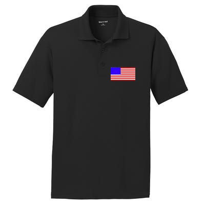 Breast Cancer Ribbons USA Flag PosiCharge RacerMesh Polo