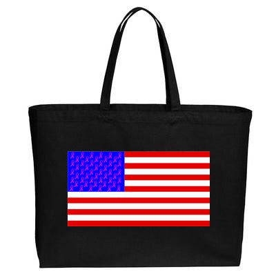 Breast Cancer Ribbons USA Flag Cotton Canvas Jumbo Tote