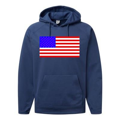 Breast Cancer Ribbons USA Flag Performance Fleece Hoodie