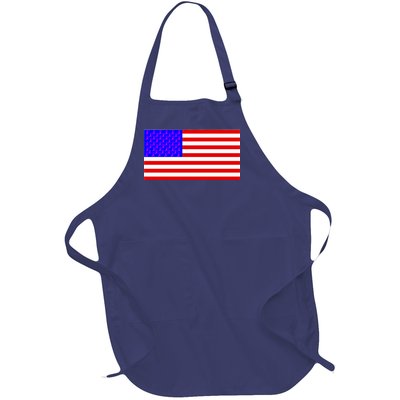 Breast Cancer Ribbons USA Flag Full-Length Apron With Pockets