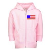 Breast Cancer Ribbons USA Flag Toddler Zip Fleece Hoodie