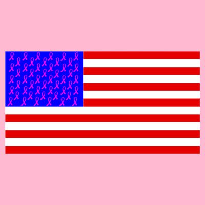 Breast Cancer Ribbons USA Flag T-Shirt