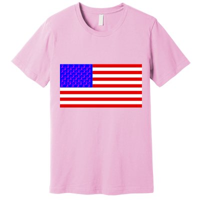 Breast Cancer Ribbons USA Flag Premium T-Shirt