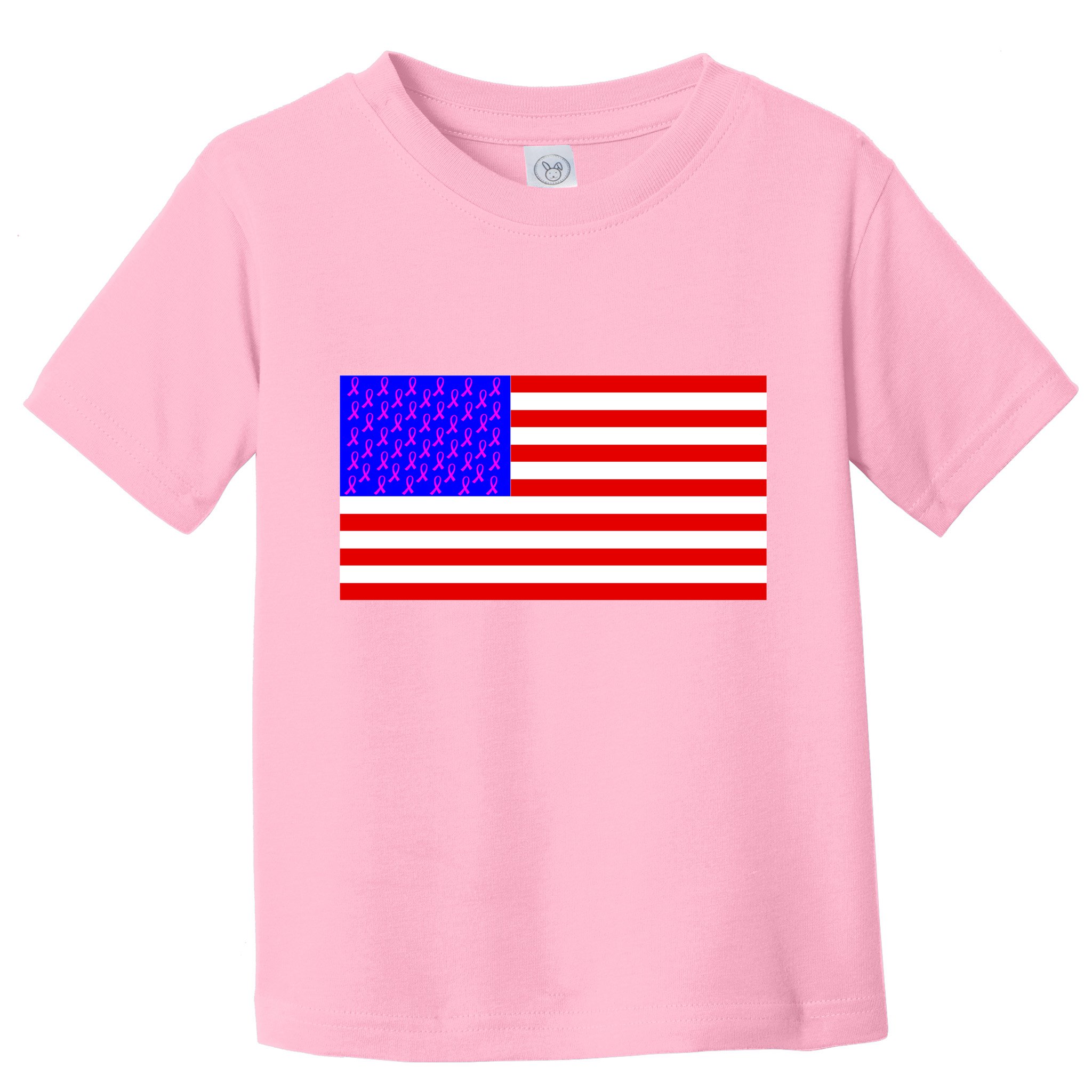 Breast Cancer Ribbons USA Flag Toddler T-Shirt