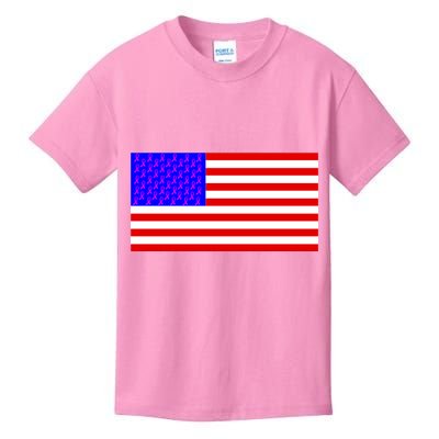 Breast Cancer Ribbons USA Flag Kids T-Shirt