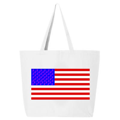 Breast Cancer Ribbons USA Flag 25L Jumbo Tote