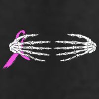 Breast Cancer Skeleton Hands 7 Panel Mesh Trucker Snapback Hat