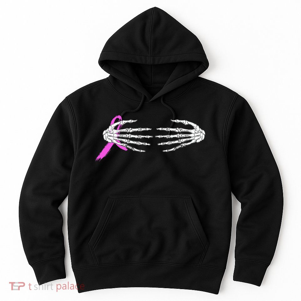 Breast Cancer Skeleton Hands Hoodie