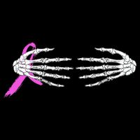 Breast Cancer Skeleton Hands Button