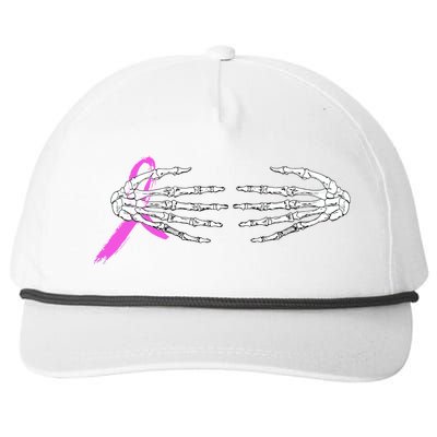 Breast Cancer Skeleton Hands Snapback Five-Panel Rope Hat