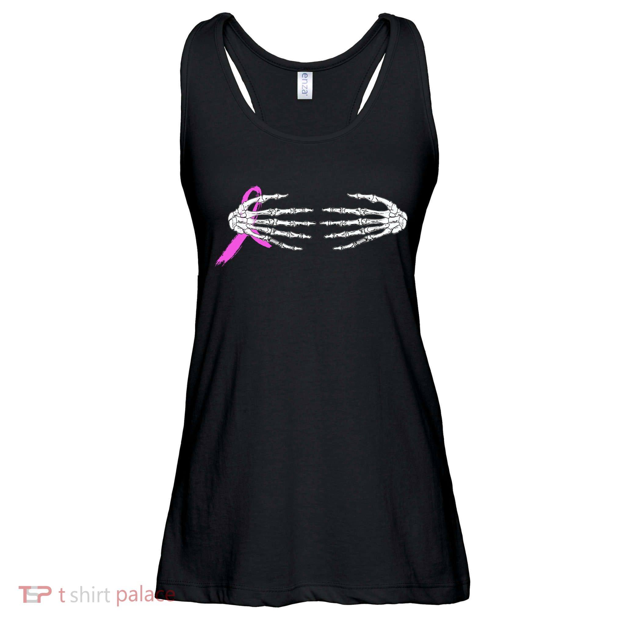 Breast Cancer Skeleton Hands Ladies Essential Flowy Tank