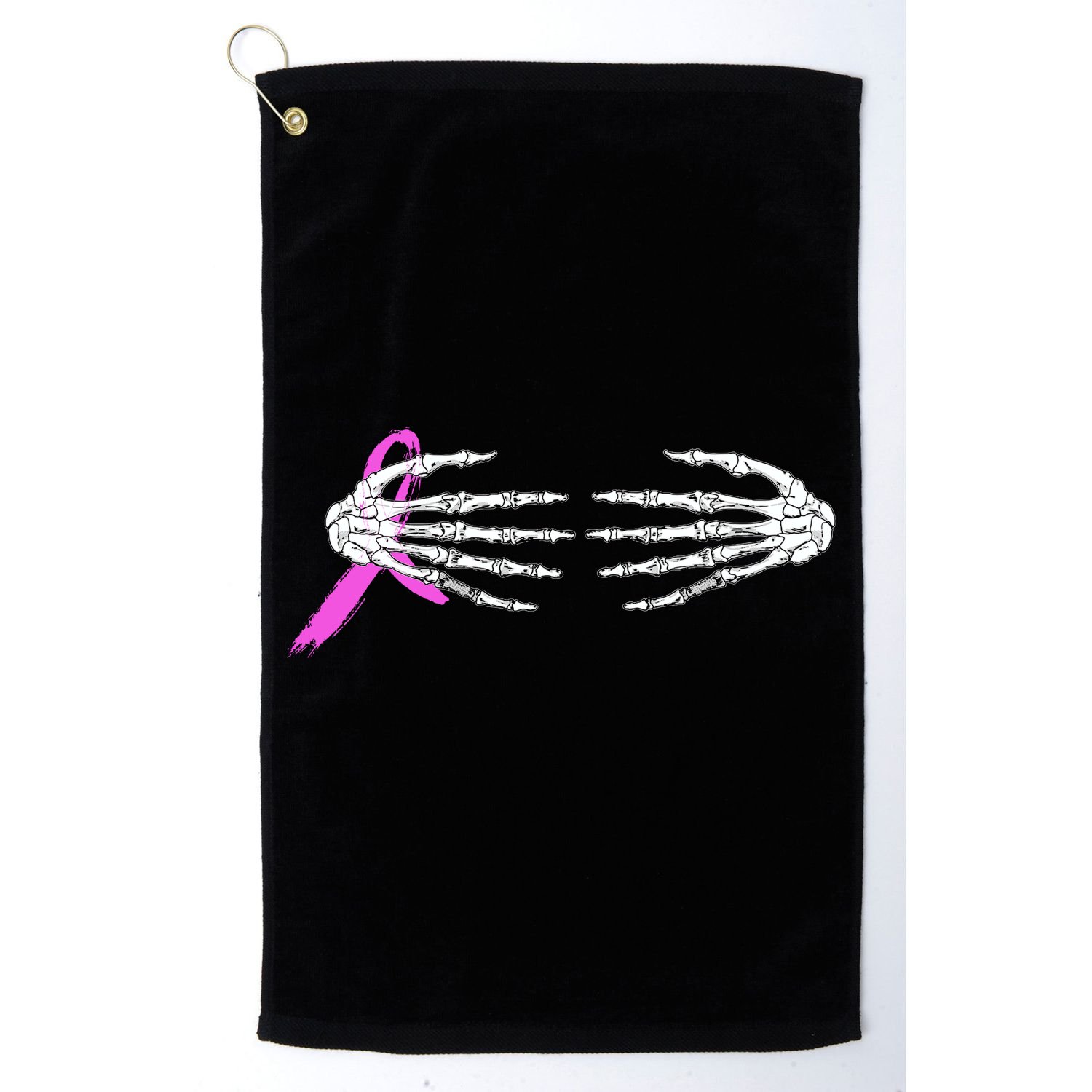 Breast Cancer Skeleton Hands Golf Towel