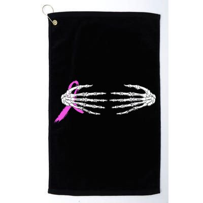 Breast Cancer Skeleton Hands Platinum Collection Golf Towel