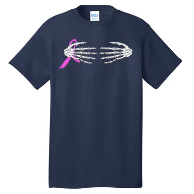 Breast Cancer Skeleton Hands Tall T-Shirt