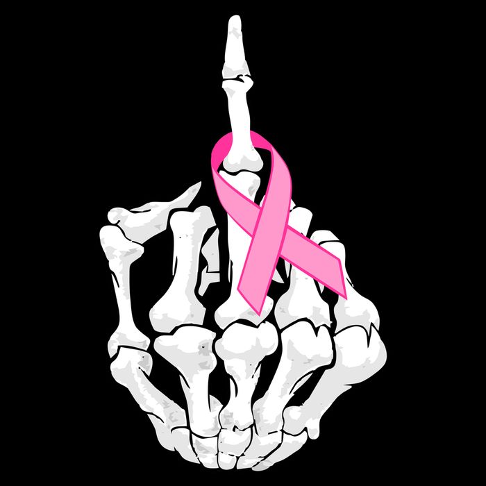 Breast Cancer Skeleton Middle Finger Ribbon Impact Tech Backpack