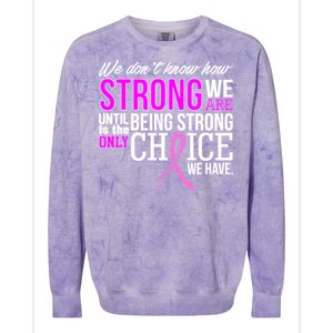 Breast Cancer Strong Colorblast Crewneck Sweatshirt