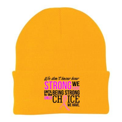 Breast Cancer Strong Knit Cap Winter Beanie